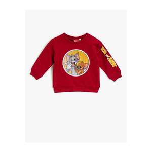 Koton Baby Boy Red Tom&Jerry Licensed Sequin Crew Neck Sweatshirt vyobraziť