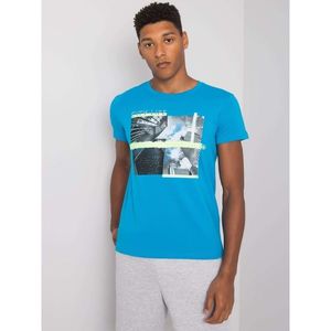 Men's dark turquoise cotton t-shirt vyobraziť