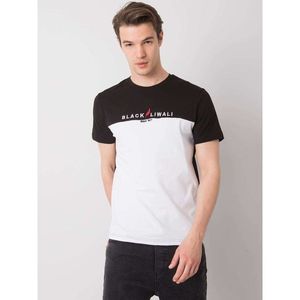 LIWALI Black and white cotton t-shirt for men vyobraziť