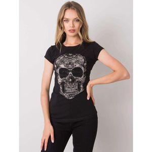 Black women's t-shirt with a skull vyobraziť