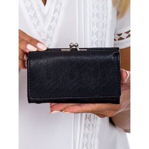 Women's black wallet with a compartment for earwires vyobraziť