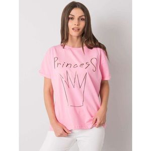 Women's pink cotton t-shirt with a print vyobraziť