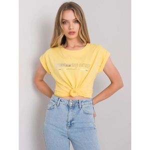 Yellow women's cotton t-shirt vyobraziť