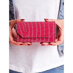 Women's wallet made of eco-leather, dark pink embossed vyobraziť