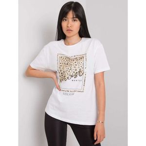 White women's t-shirt with a print vyobraziť
