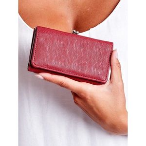 Burgundy women's wallet with a compartment for earwires vyobraziť