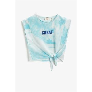 Koton Girl Turquoise Patterned T-Shirt vyobraziť