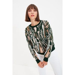 Trendyol Emerald Green Jacquard Knitwear Sweater vyobraziť