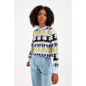 Trendyol Light Blue Jacquard Knitwear Sweater vyobraziť