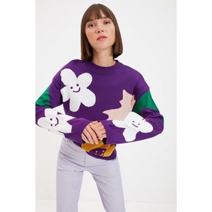 Trendyol Purple Jacquard Knitwear Sweater vyobraziť