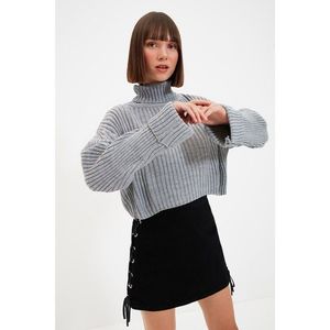 Trendyol Gray Crop Knitwear Sweater vyobraziť
