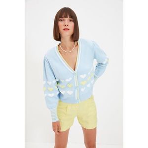 Trendyol Light Blue Jacquard Knitwear Cardigan vyobraziť