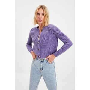 Trendyol Lilac Knit Detailed Knitwear Cardigan vyobraziť