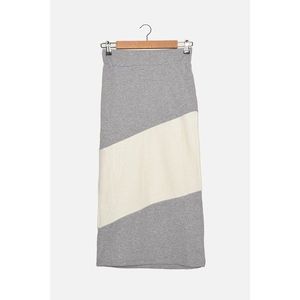 Trendyol Gray Color Block Knitted Skirt vyobraziť