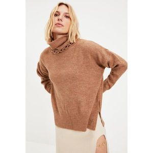 Trendyol Camel Turtleneck Knitwear Sweater vyobraziť