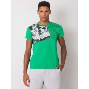 Dark green cotton men's t-shirt with a round neckline vyobraziť