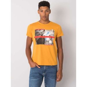 Mustard men's cotton t-shirt vyobraziť