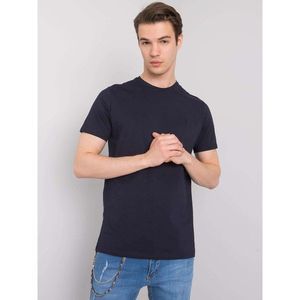 LIWALI Men's navy blue plain t-shirt vyobraziť