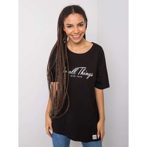 RUE PARIS Black oversized t-shirt vyobraziť