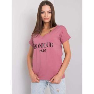 Dusty pink women's t-shirt with a print vyobraziť