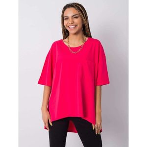 RUE PARIS Pink t-shirt with a pocket vyobraziť