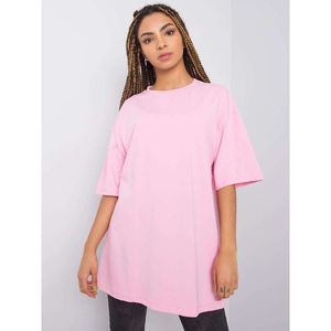 RUE PARIS Light pink cotton t-shirt vyobraziť
