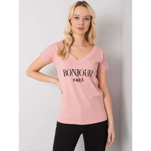Light pink women's t-shirt with a print vyobraziť