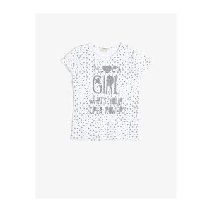 Koton Girl's WHITE PATTERNED Tshirt vyobraziť