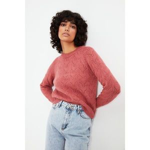 Trendyol Dried Rose Openwork Knitwear Sweater vyobraziť