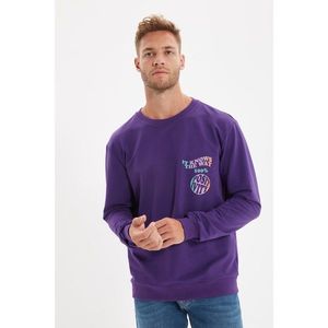 Trendyol Purple Men Regular Fit Sweatshirt vyobraziť