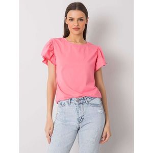 Women's pink cotton t-shirt vyobraziť