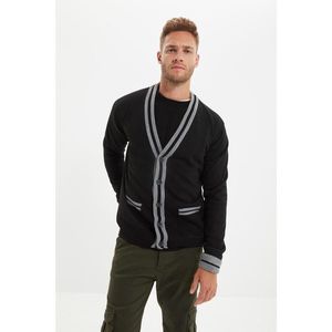 Trendyol Black Men's Regular Line Detailed Cardigan vyobraziť