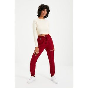 Trendyol Claret Red Printed Basic Jogger Knitted Sweatpants vyobraziť