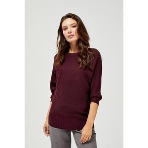 Ribbed oversize sweater - burgundy vyobraziť