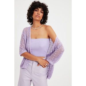 Trendyol Lilac Openwork Knitwear Cardigan vyobraziť
