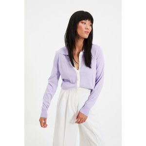 Trendyol Lilac Bias Detailed Knitwear Cardigan vyobraziť