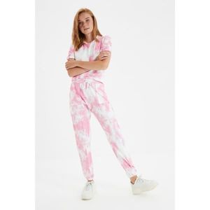 Trendyol Pink Tie Dye Printed Loose Jogger Knitted Sweatpants vyobraziť