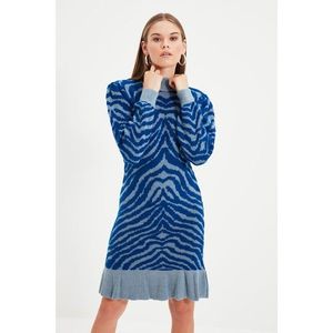 Trendyol Blue Frilly Knitwear Dress vyobraziť