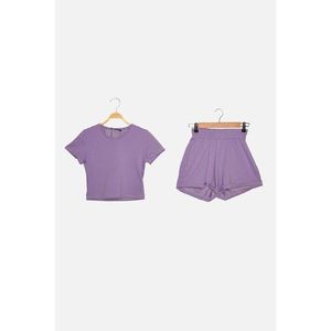Trendyol Purple Knitted Bottom-Top Set vyobraziť