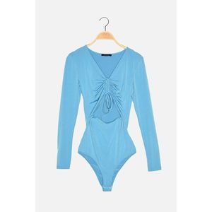Trendyol Blue Cut Out Detailed Pleated Knitted Body vyobraziť