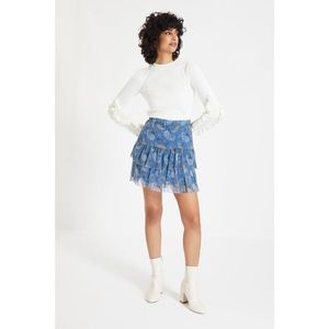 Trendyol Blue Printed Tulle Knitted Skirt vyobraziť