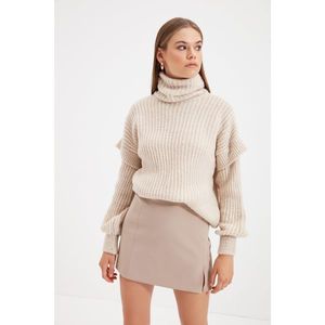 Trendyol Stone Neck Sleeve Detailed Knitwear Sweater vyobraziť