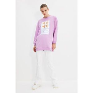 Trendyol Lilac Knitted Sweatshirt vyobraziť