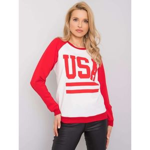 RUE PARIS White and red sweatshirt without a hood vyobraziť