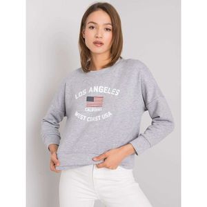 RUE PARIS Gray melange sweatshirt with print vyobraziť