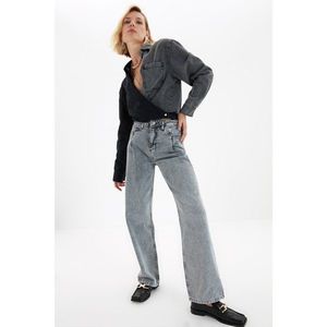 Trendyol Gray Pocket Detailed High Waist 90's Wide Leg Jeans vyobraziť