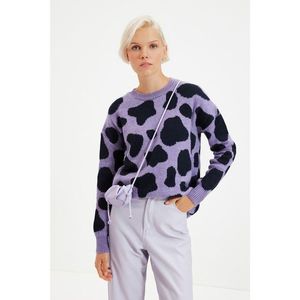 Trendyol Lilac Jacquard Crew Neck Knitwear Sweater vyobraziť
