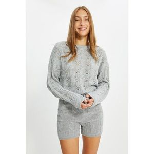 Trendyol Gray Openwork Knitwear Bottom-Top Set vyobraziť