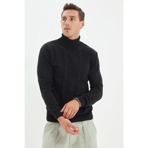 Trendyol Black Men's Slim Fit Turtleneck Hair Knit Knitwear Sweater vyobraziť