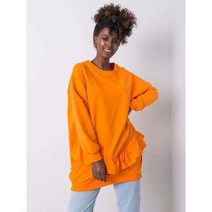 Orange cotton sweatshirt with frills vyobraziť